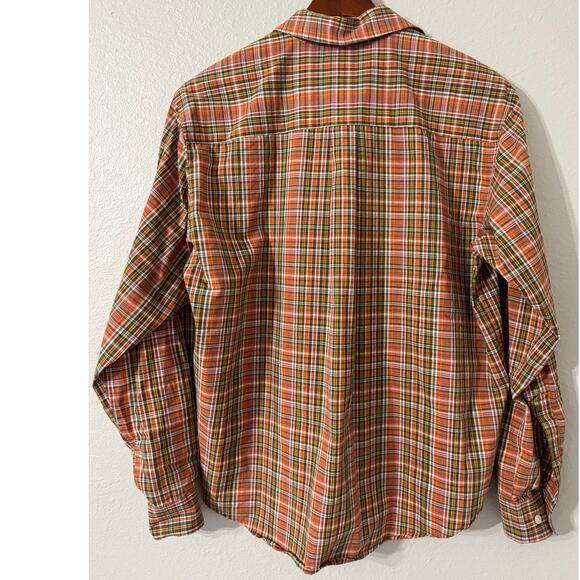 Cruel Girl Long‎ Sleeve Orange Plaid Button Down Shirt Size Large - Picture 2 of 5